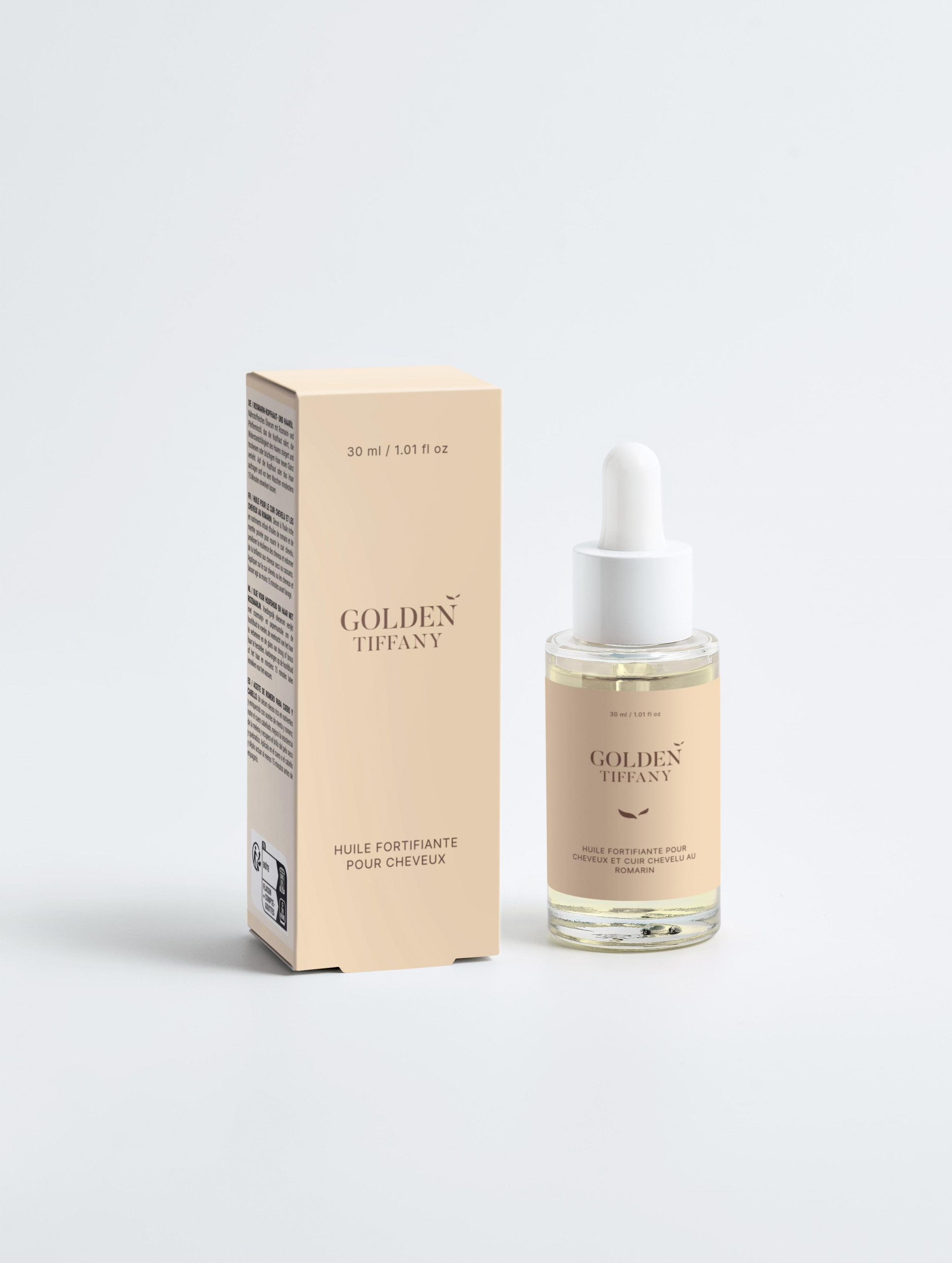 Huile fortifiante au romarin, cheveux et cuir chevelu, Golden Tiffany